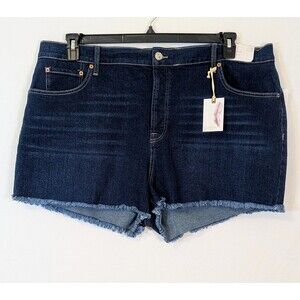 Jessica Simpson Hug Me High Rise Denim Shorts 22W Blue Flame NWT